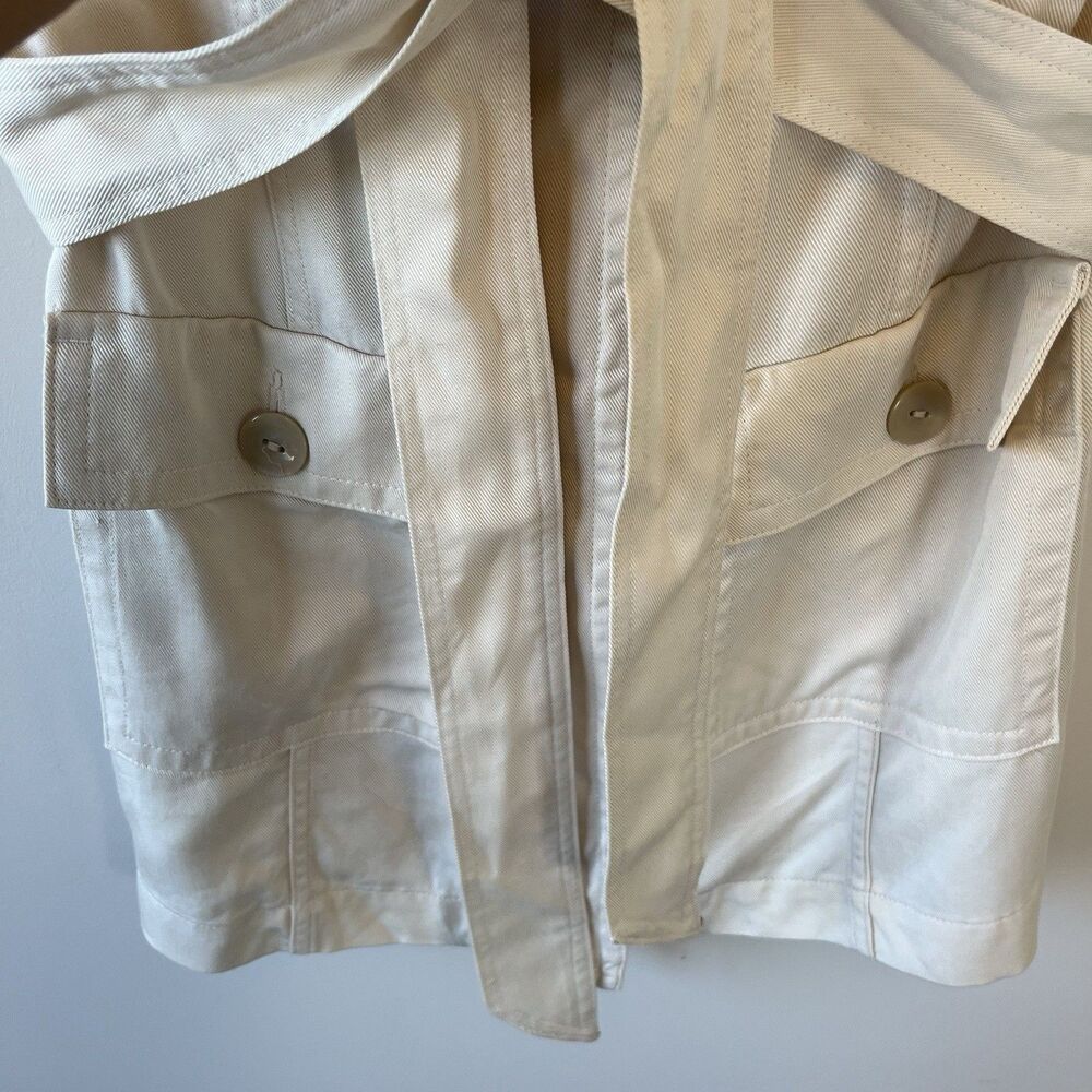 Talbots Tie Waist Vest Cream Resort Safari Outdoors Quiet Luxury Women’s Size 4 - Picture 8 of 13